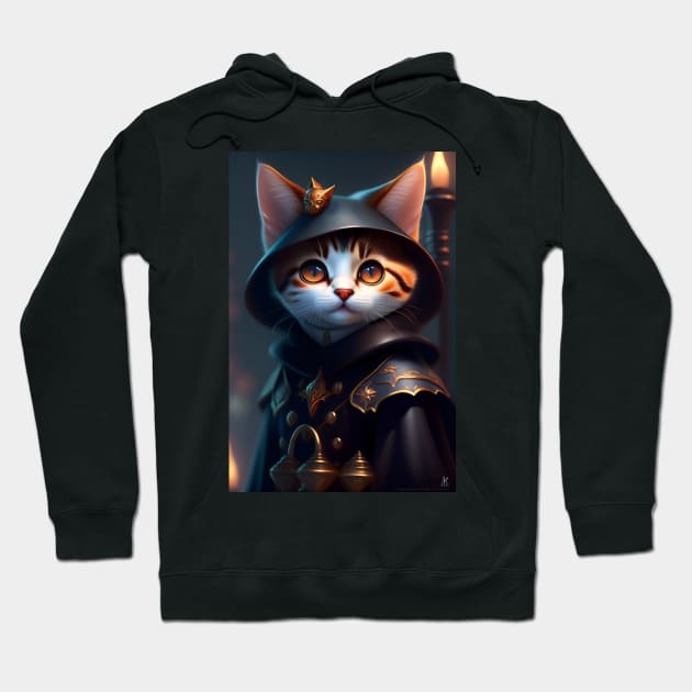 Witch Cat - Modern Digital Art Hoodie by Ai-michiart